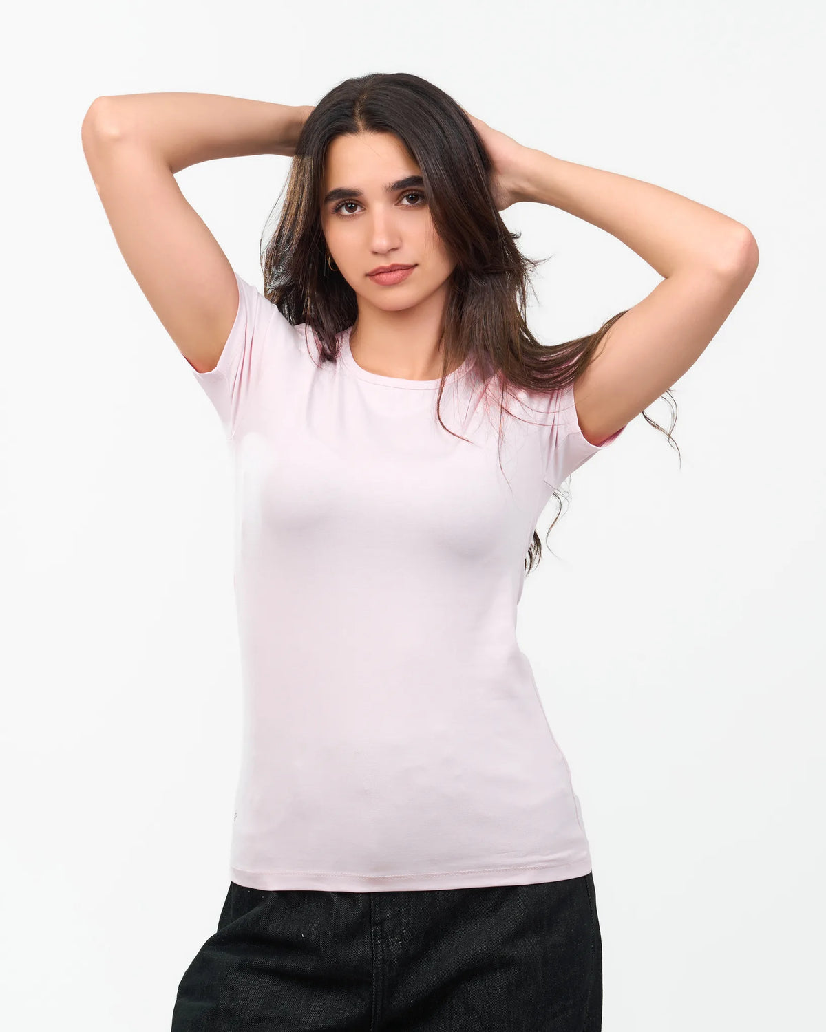 Blush Fitted Crew-Neck T-Shirt detail view 2