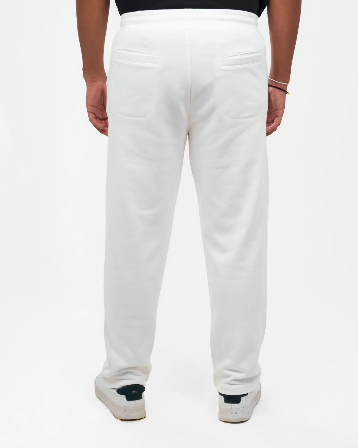 White Tapered Jogger Pants