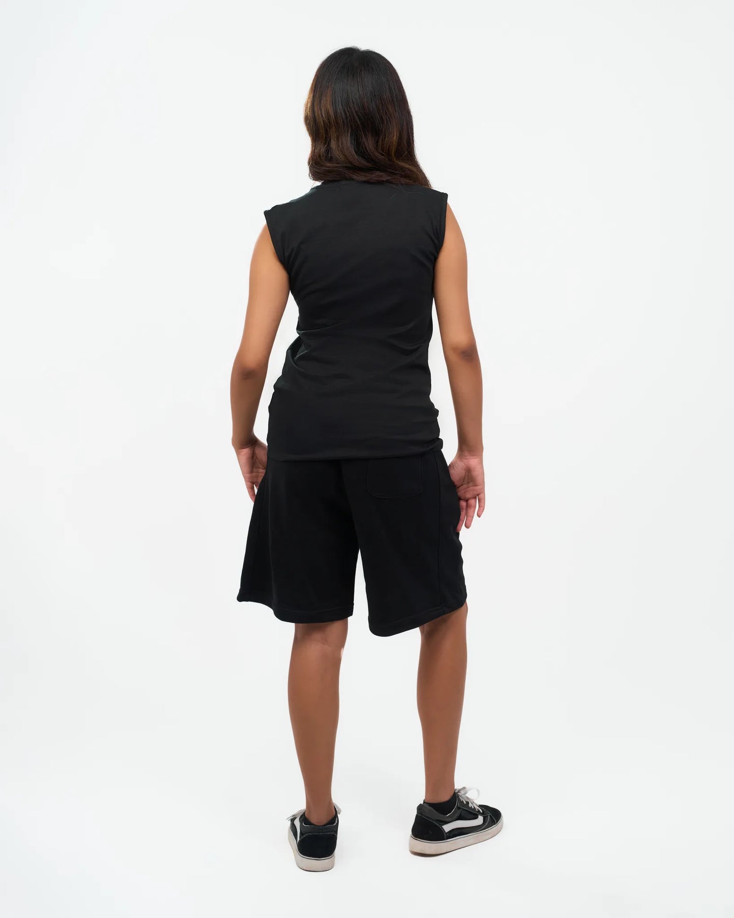 Black Cap-Sleeve Fitted Top detail view 5