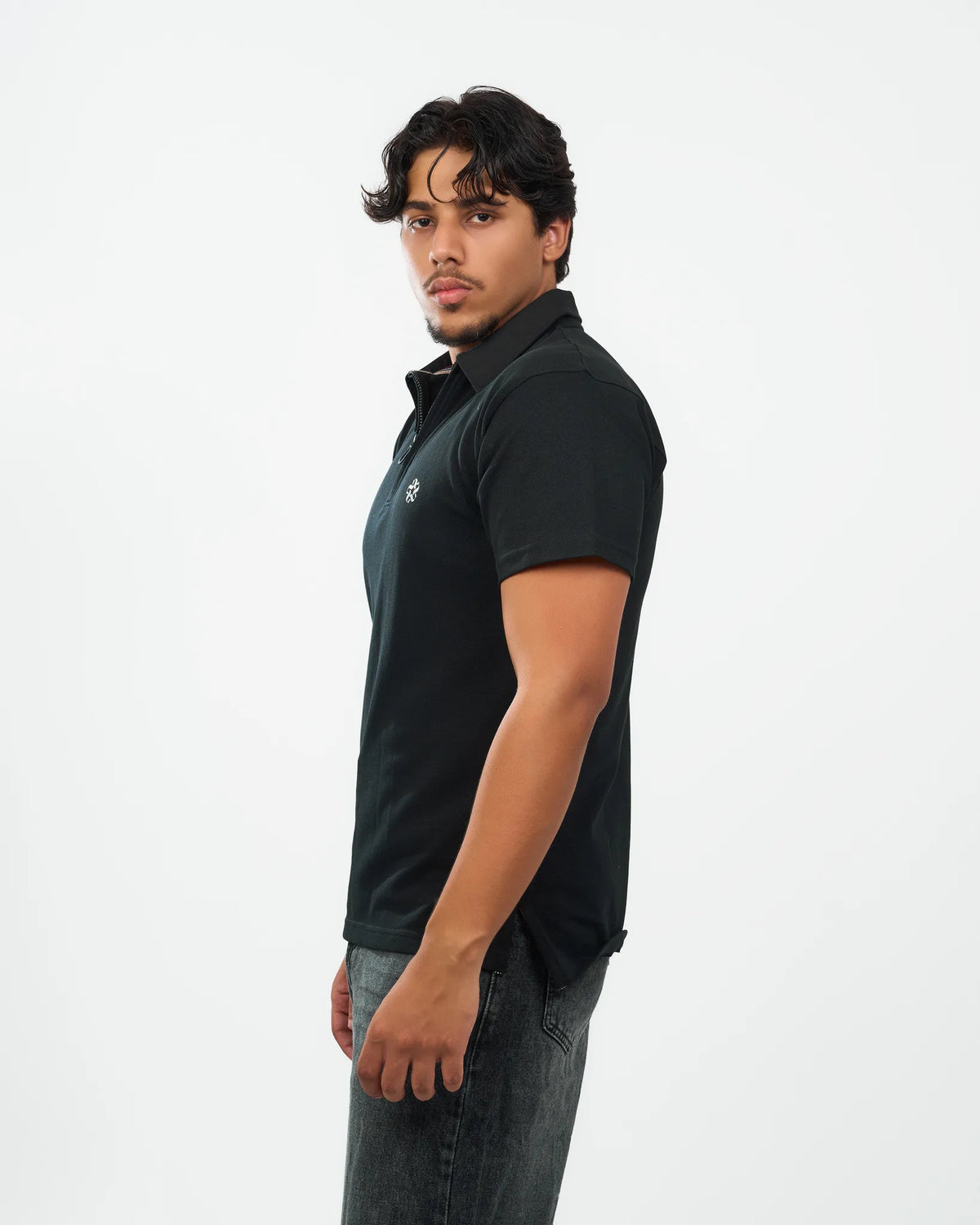 Black Classic Polo Shirt detail view 2