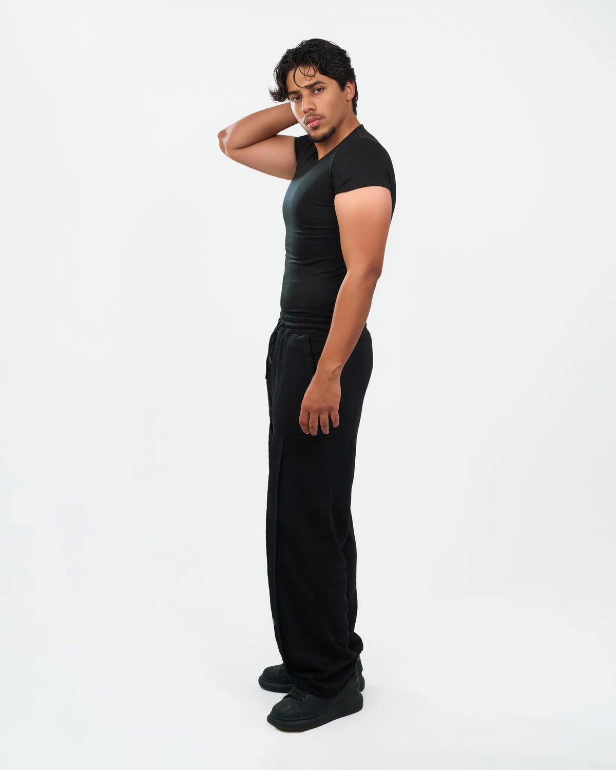 Black Fitted Crew-Neck T-Shirt alternate view