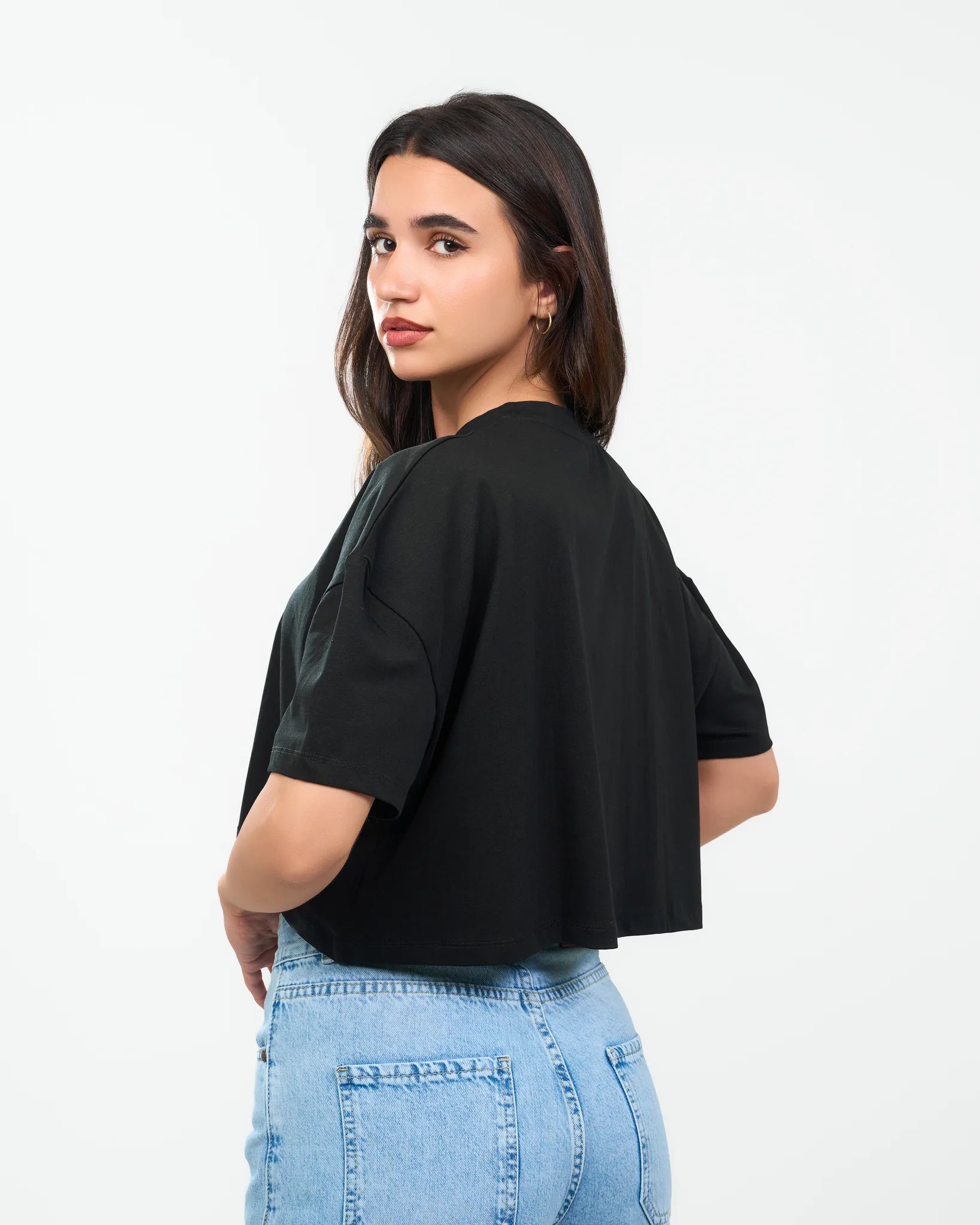 Black Graphic Cropped T-Shirt detail view 3