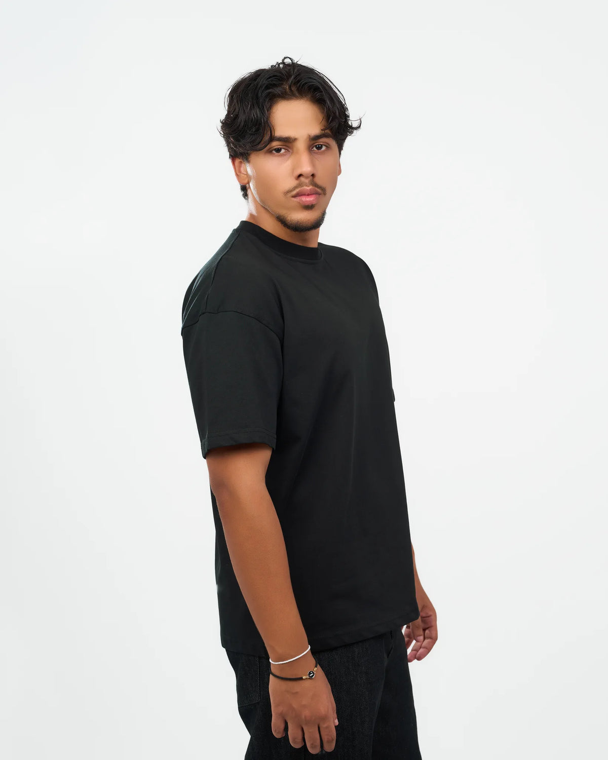 Black Relaxed Crew-Neck T-Shirt alternate view