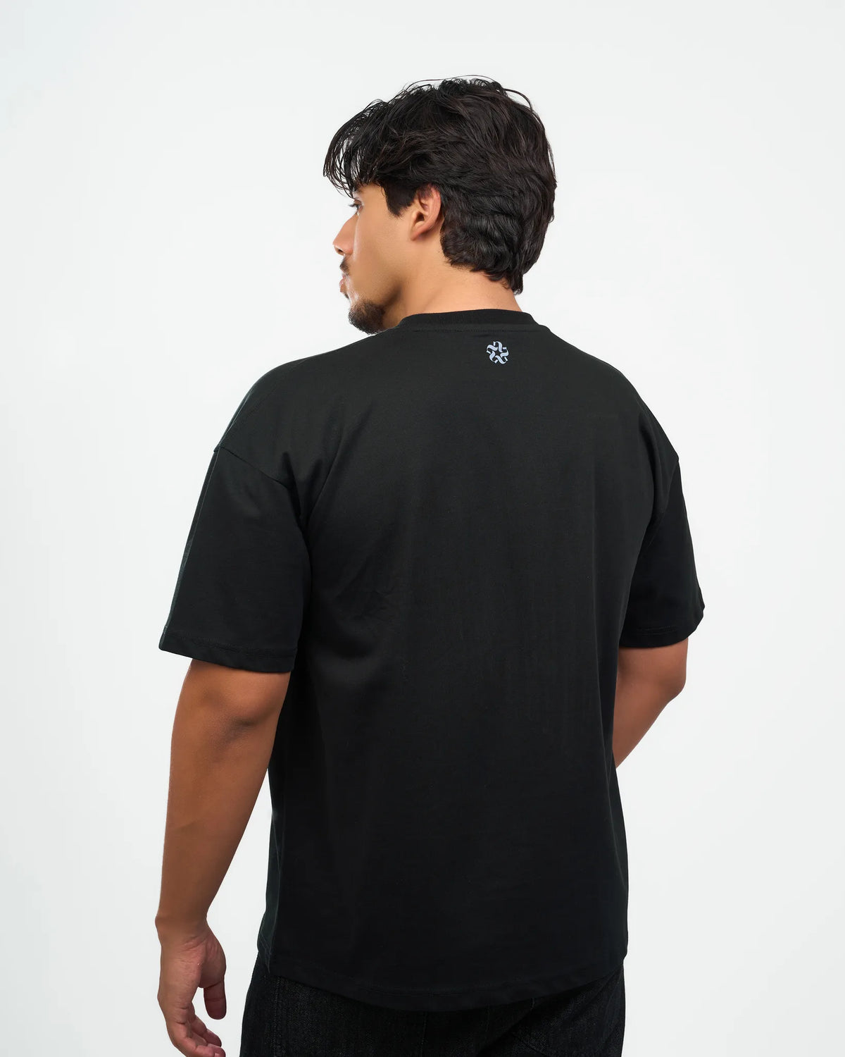Black Relaxed Crew-Neck T-Shirt detail view 2