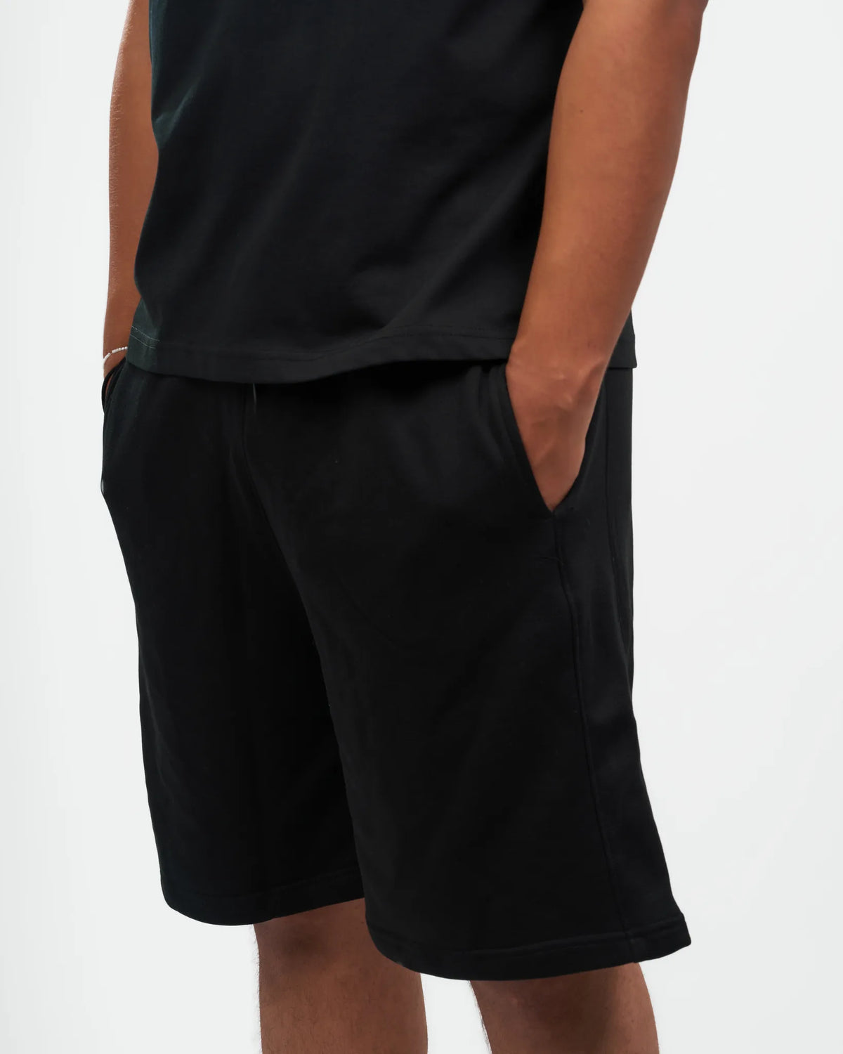 Black Relaxed Drawstring Shorts detail view 2
