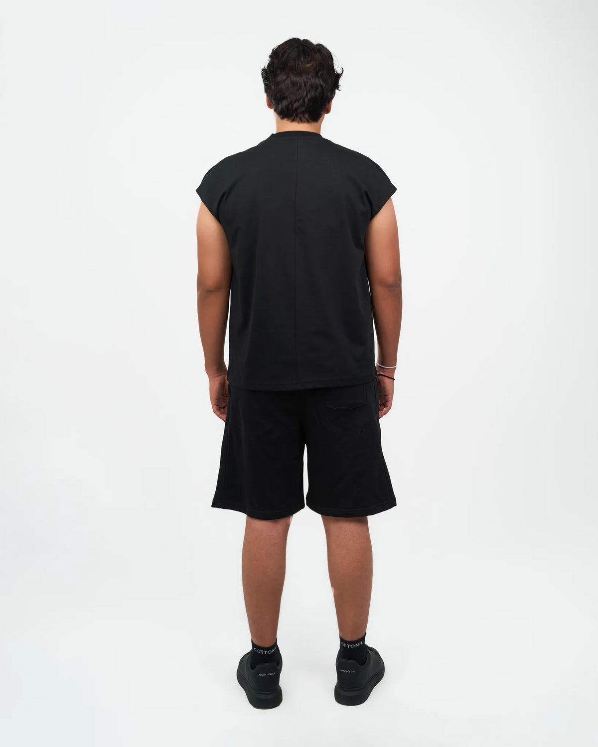 Black Relaxed Drawstring Shorts detail view 3