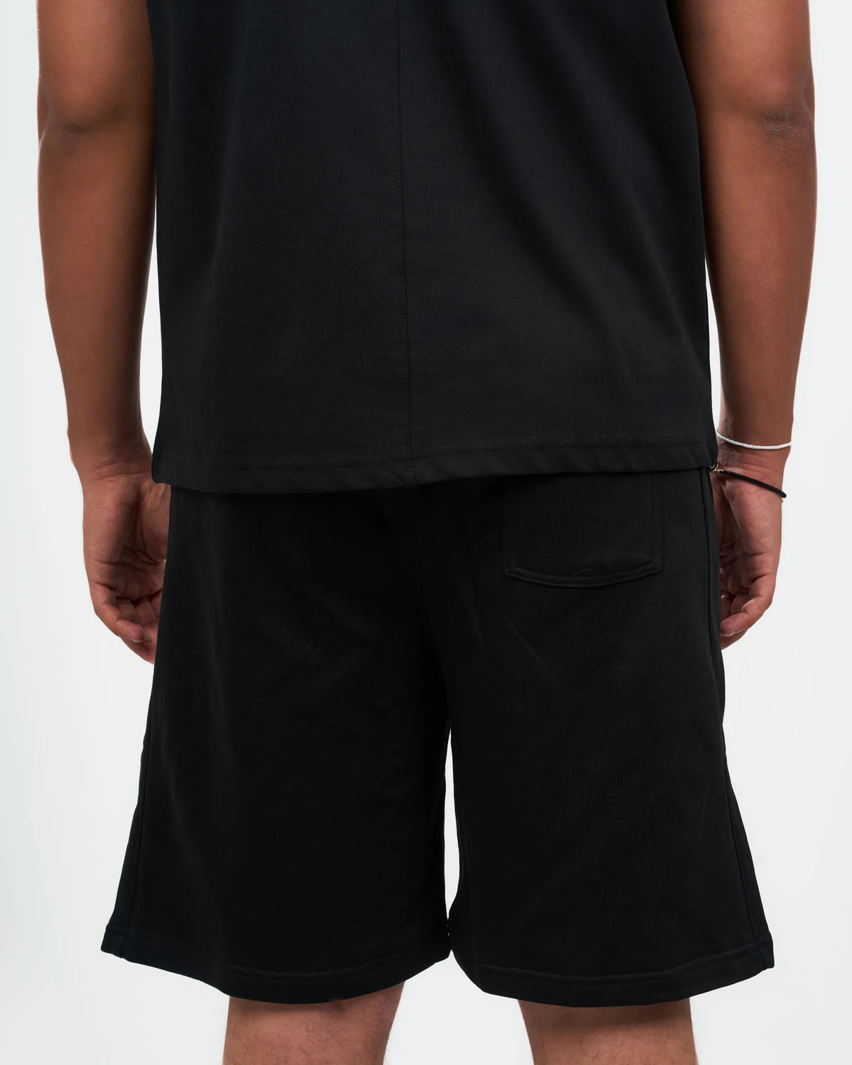 Black Relaxed Drawstring Shorts detail view 4