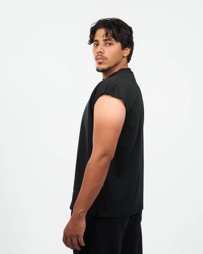 Black Rolled-Sleeve Muscle T-Shirt alternate view