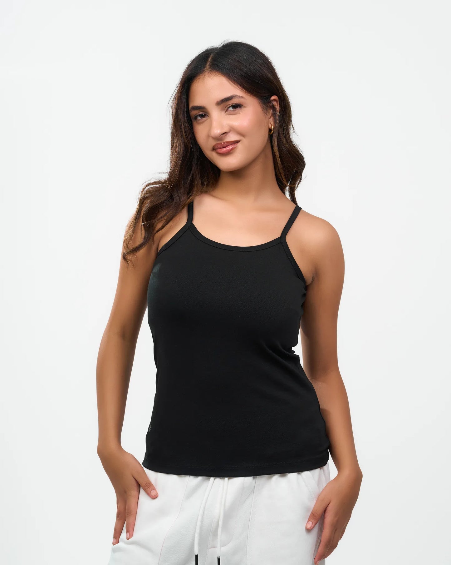 Black Scoop-Neck Camisole Top product view