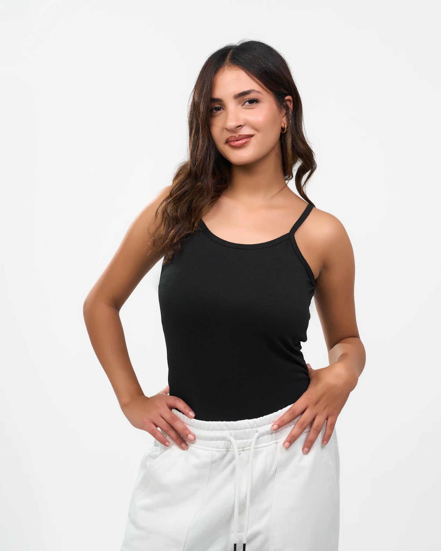 Black Scoop-Neck Camisole Top detail view 5