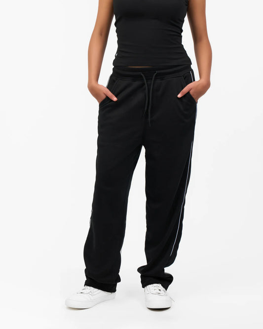 Black Side-Piping Jogger Pants product view