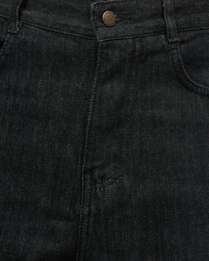 Black Wash Straight-Leg Denim Jeans detail view 2