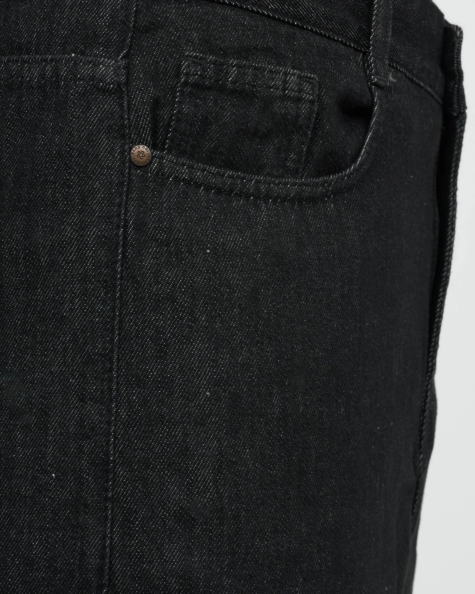 Black Wash Straight-Leg Denim Jeans detail view 4