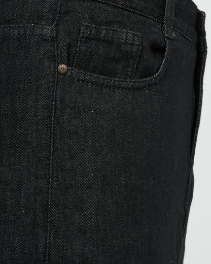 Black Wash Straight-Leg Denim Jeans detail view 4
