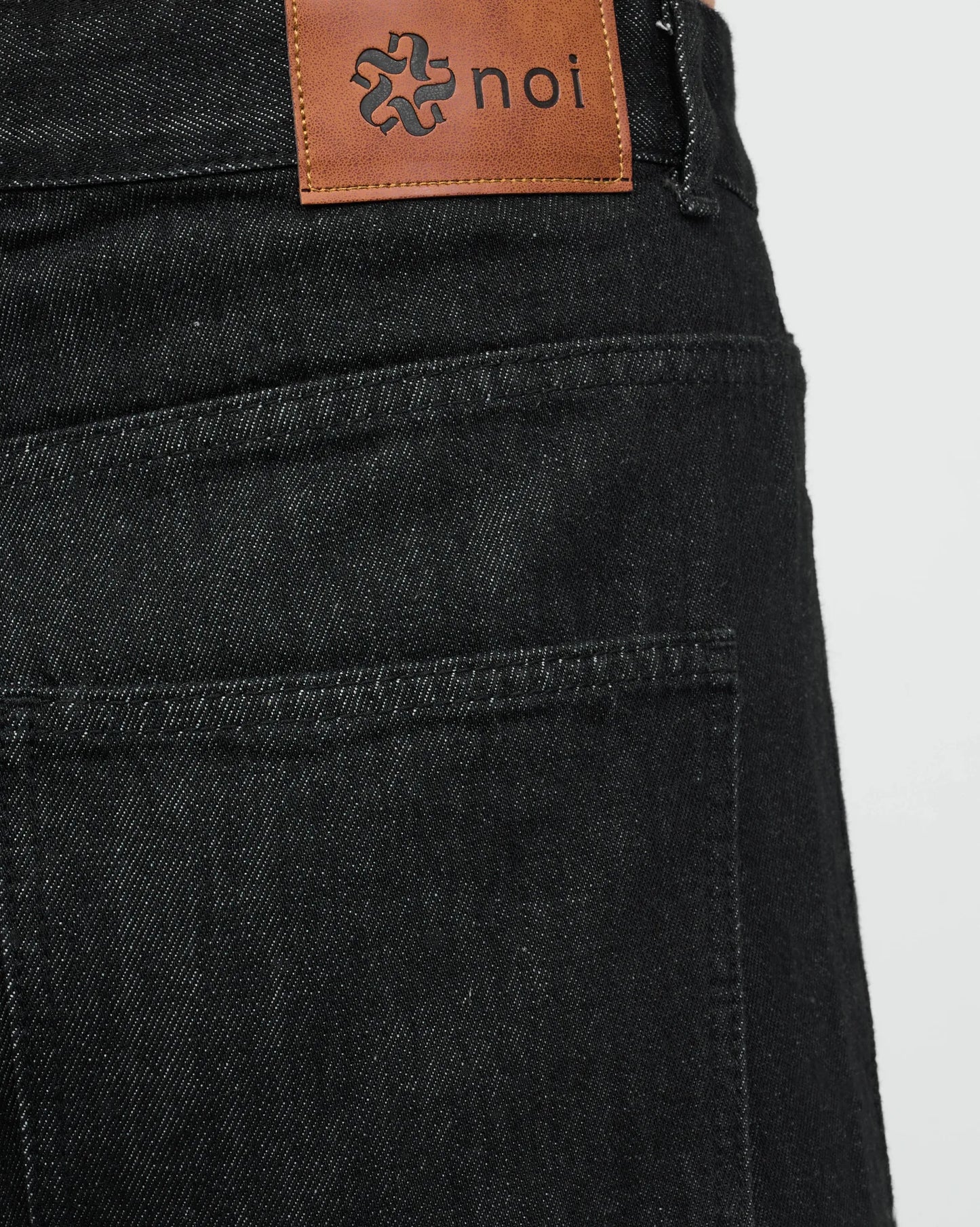 Black Wash Straight-Leg Denim Jeans detail view 5