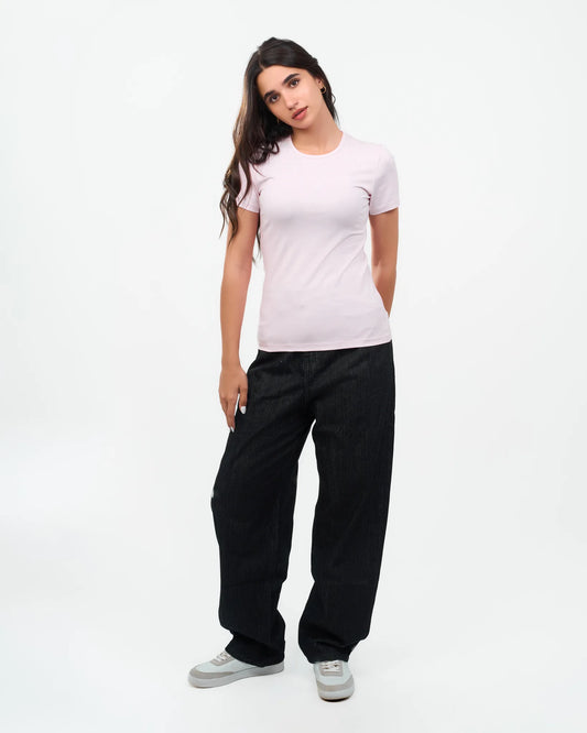 Blush Fitted Crew-Neck T-Shirt product view