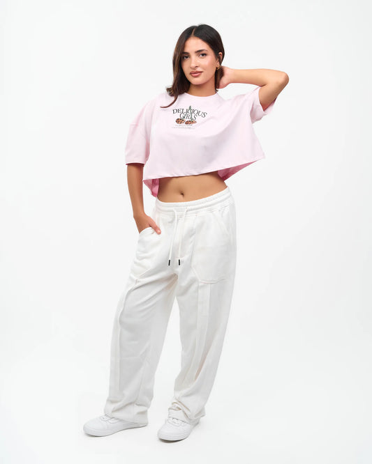 Blush Graphic Cropped T-Shirt product view