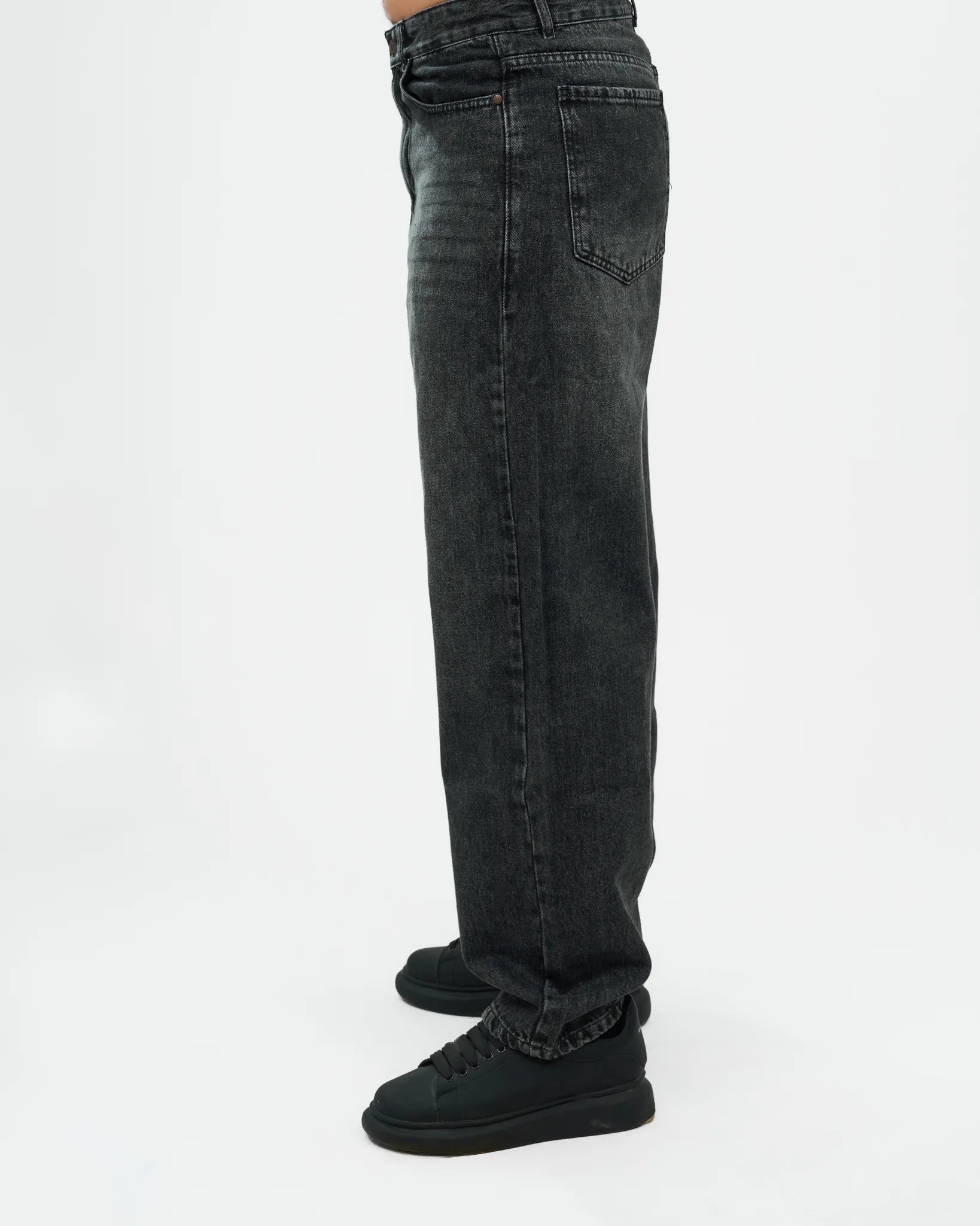 Charcoal Wash Straight-Leg Denim Jeans detail view 2