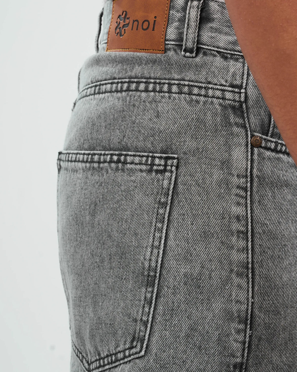 Grey Wash Relaxed Denim Jeans detail view 2