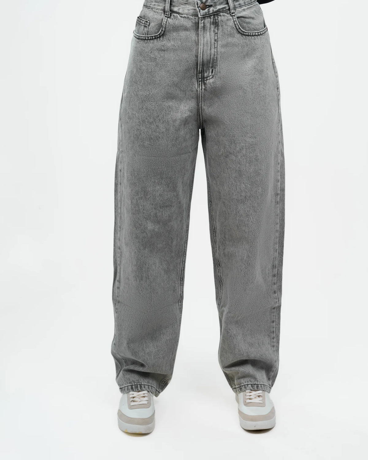 Grey Wash Relaxed Denim Jeans