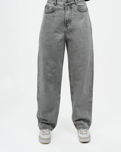 Grey Wash Relaxed Denim Jeans