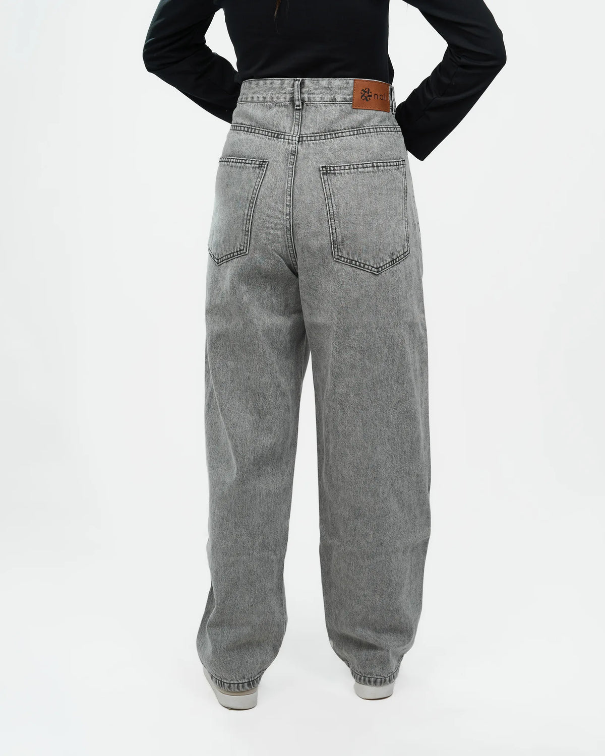 Grey Wash Relaxed Denim Jeans