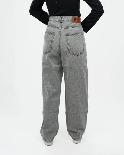 Grey Wash Relaxed Denim Jeans