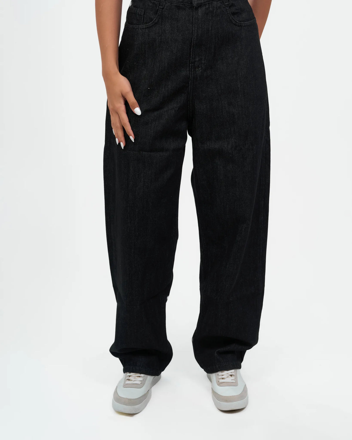 High-Rise Black Wide-Leg Denim Jeans
