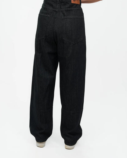 High-Rise Black Wide-Leg Denim Jeans detail view 3