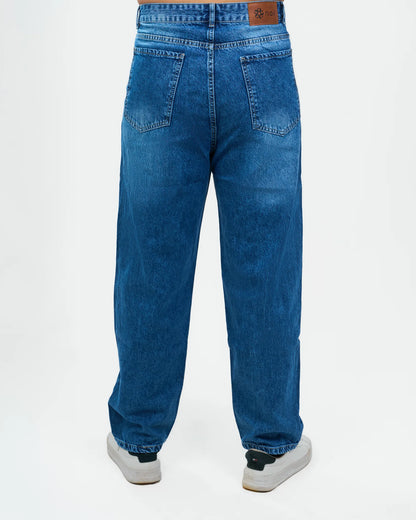 Mid-Wash Relaxed Denim Jeans