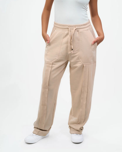 Sand Cargo Straight-Leg Pants