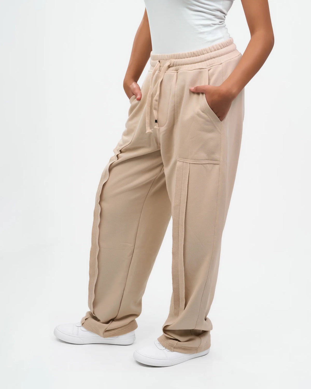 Sand Cargo Straight-Leg Pants