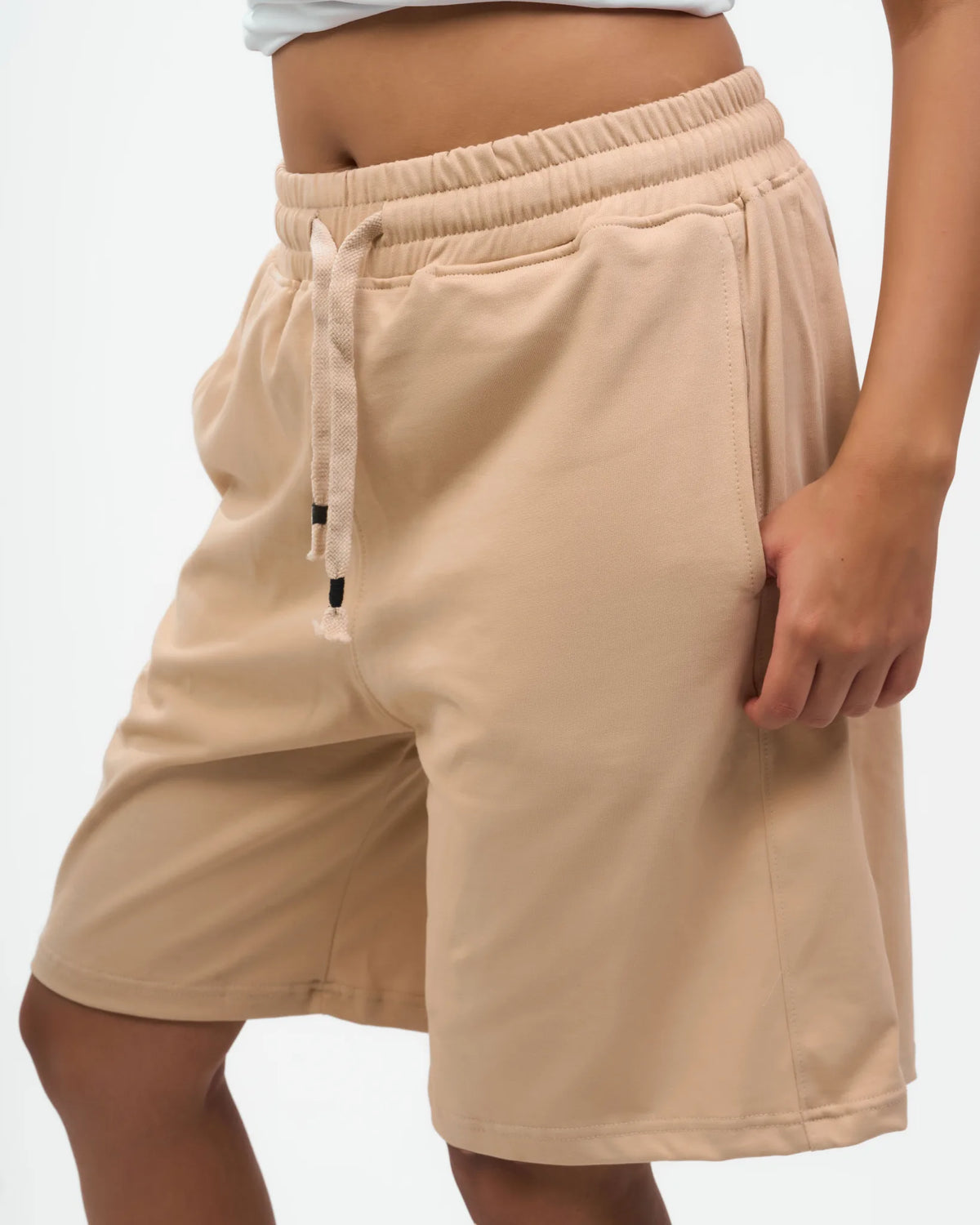 Sand Drawstring Bermuda Shorts