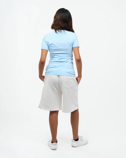 Sky Blue Fitted Crew-Neck T-Shirt