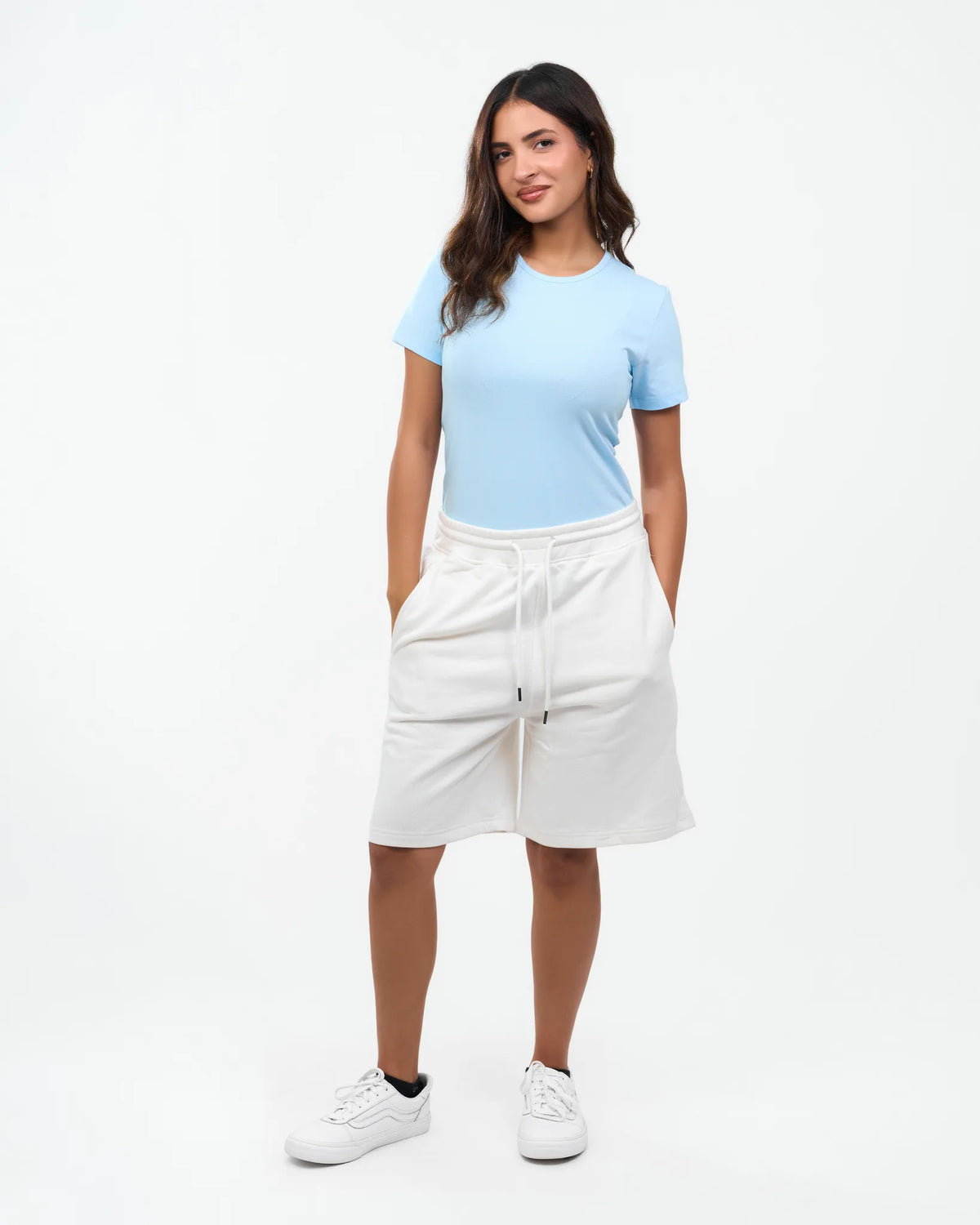 Sky Blue Fitted Crew-Neck T-Shirt