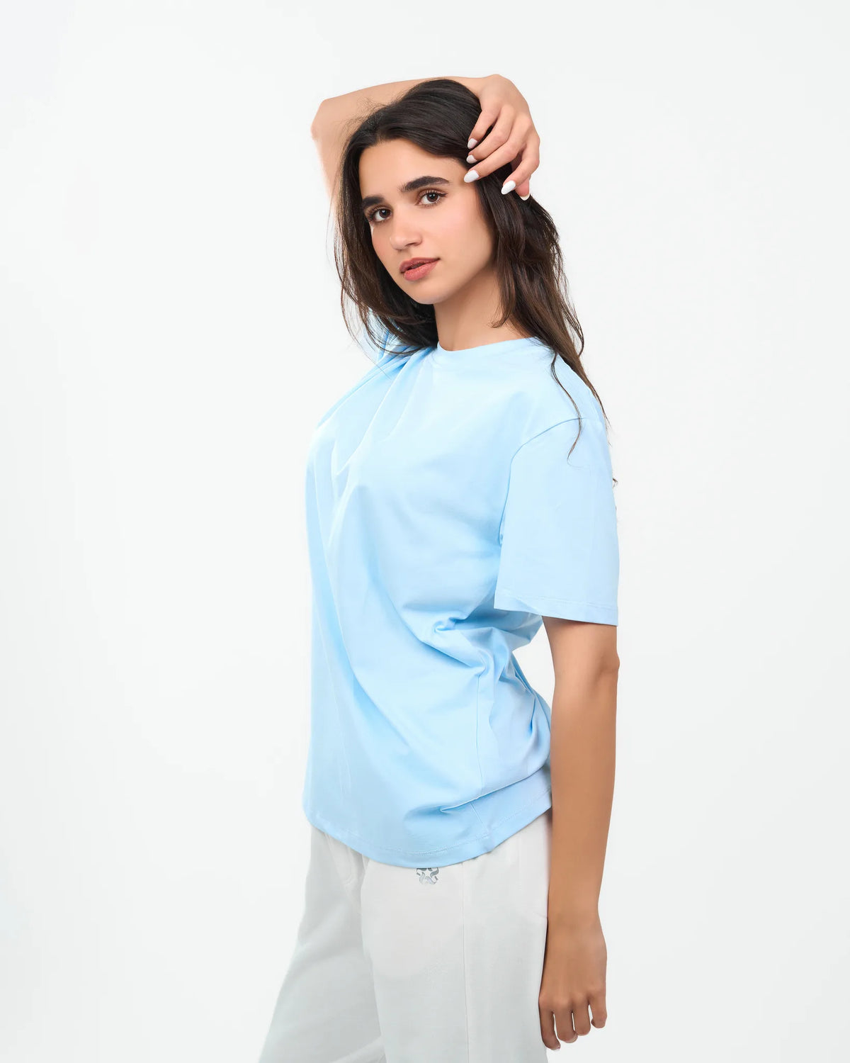 Sky Blue Relaxed Crew-Neck T-Shirt