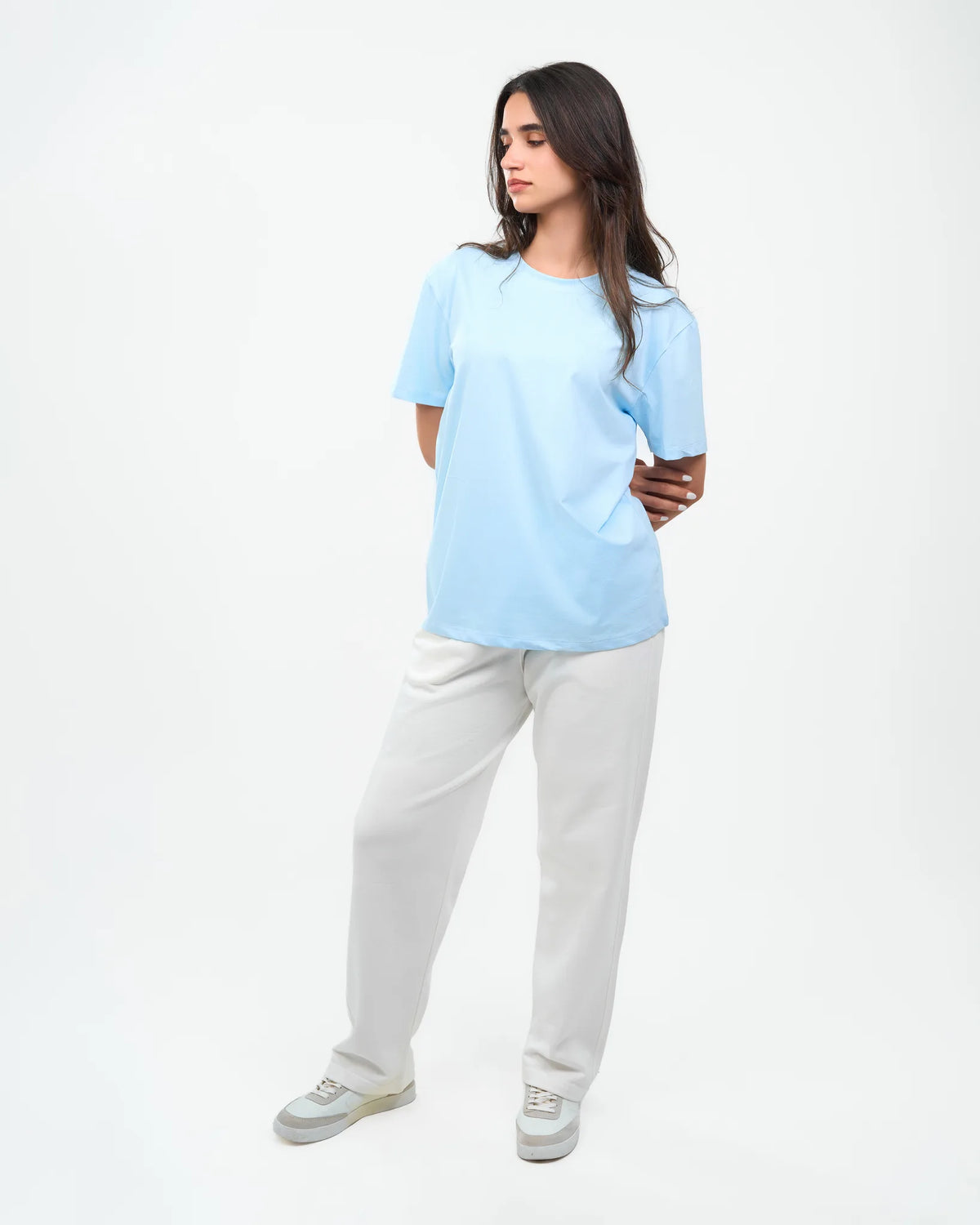 Sky Blue Relaxed Crew-Neck T-Shirt