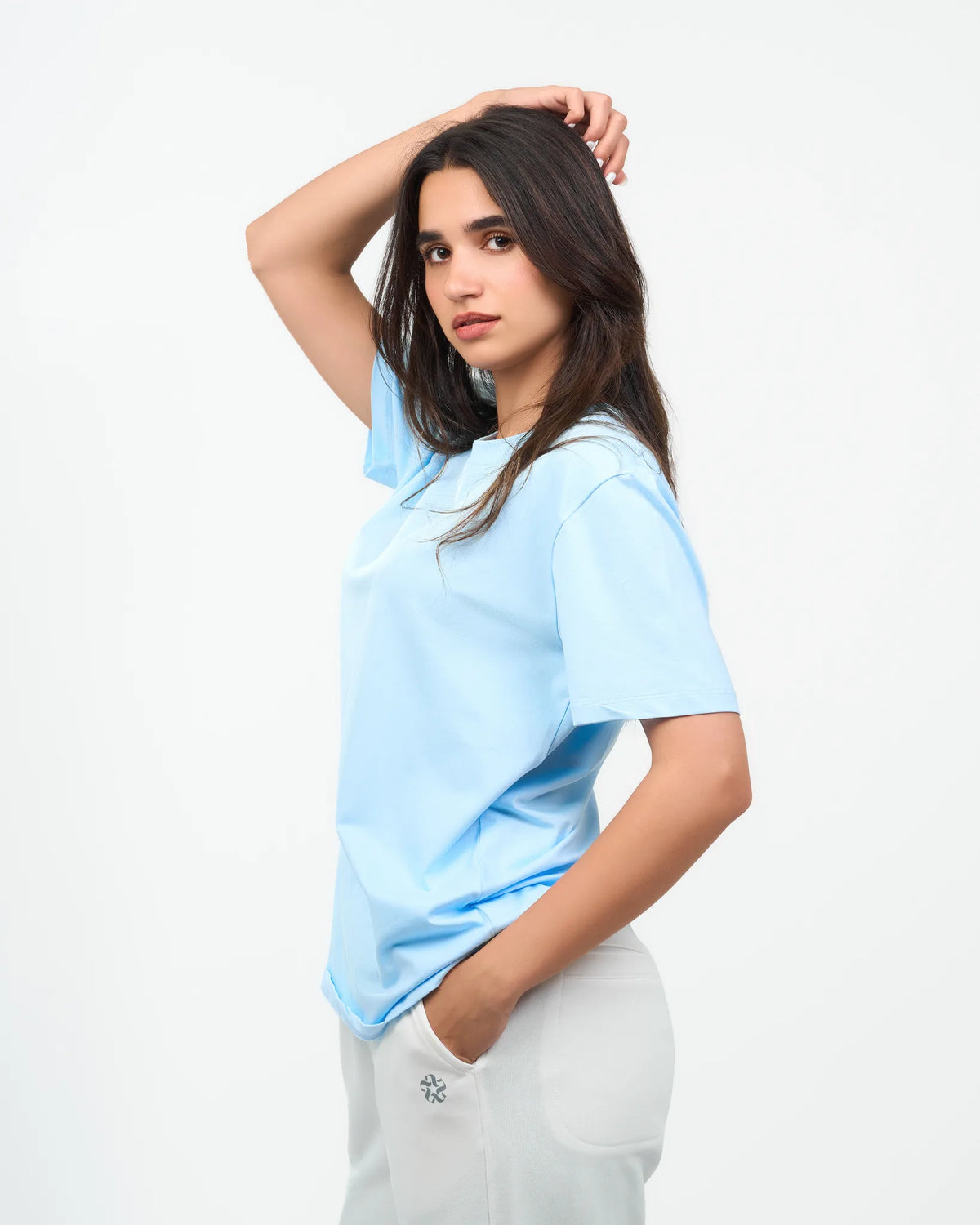 Sky Blue Relaxed Crew-Neck T-Shirt