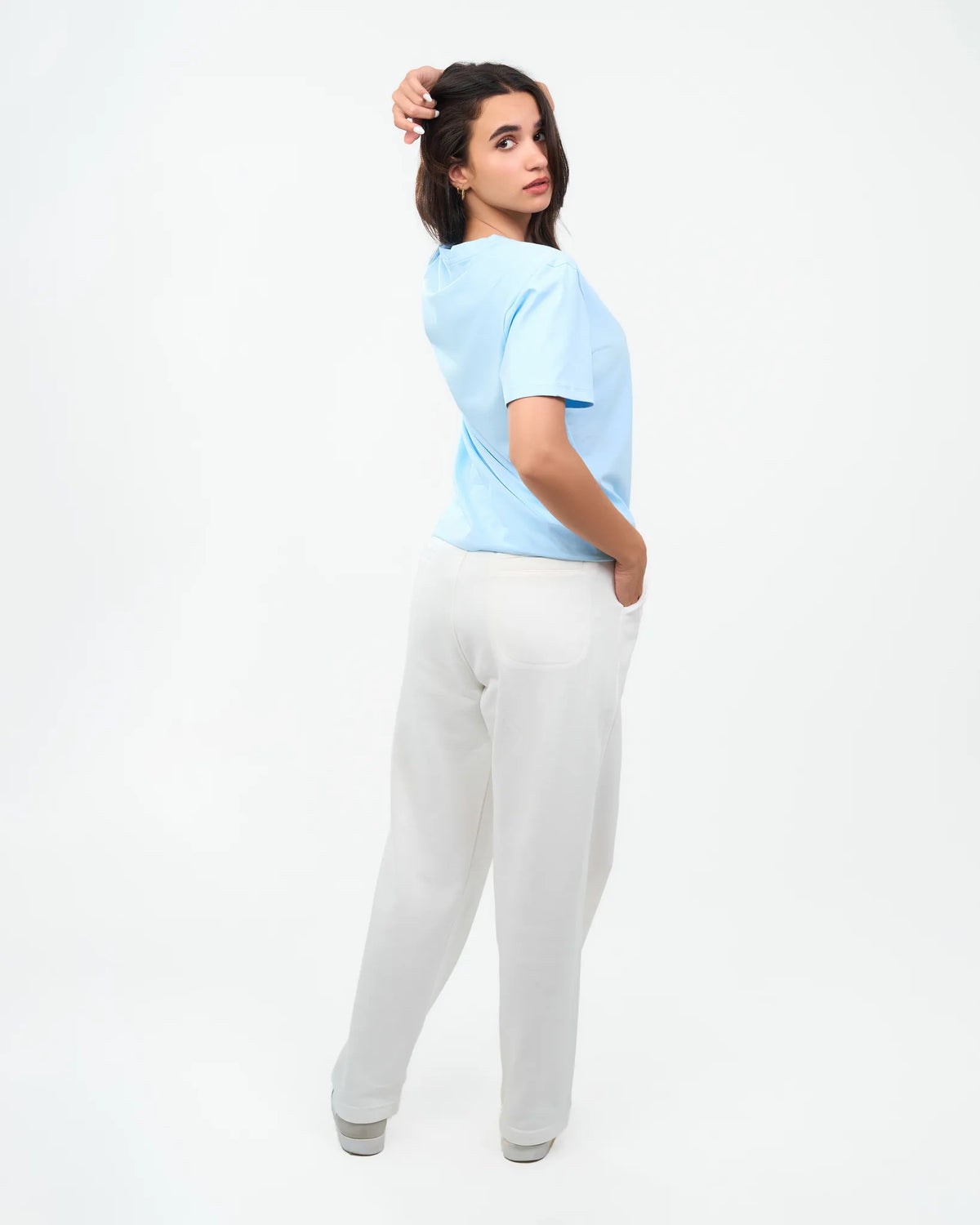 Sky Blue Relaxed Crew-Neck T-Shirt