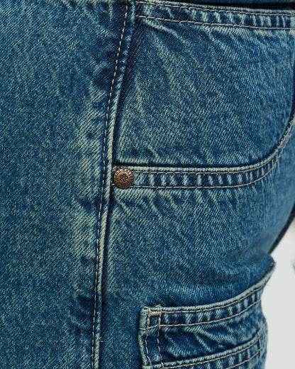 Vintage Blue Wide-Leg Denim Jeans detail view 4