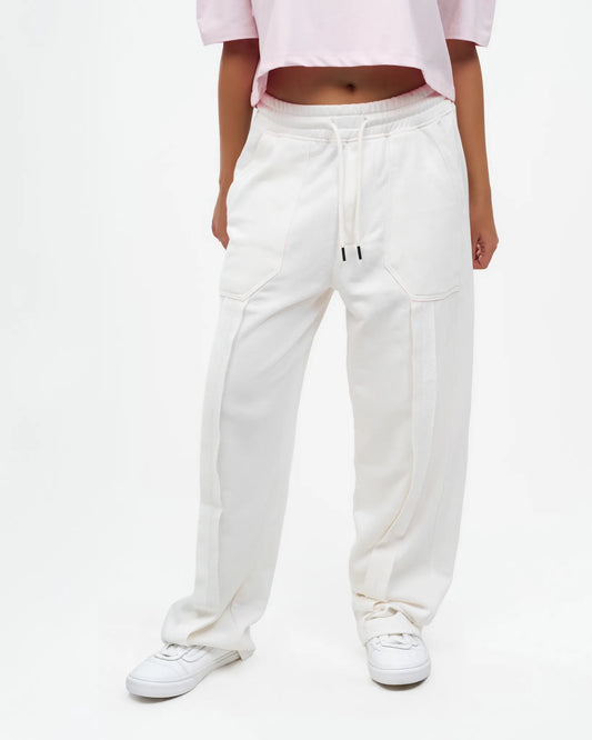 White Cargo Straight-Leg Pants