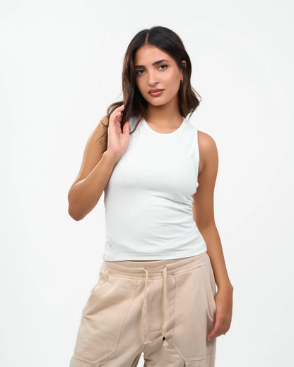 Off White Sleeveless Top