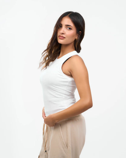 Off White Sleeveless Top
