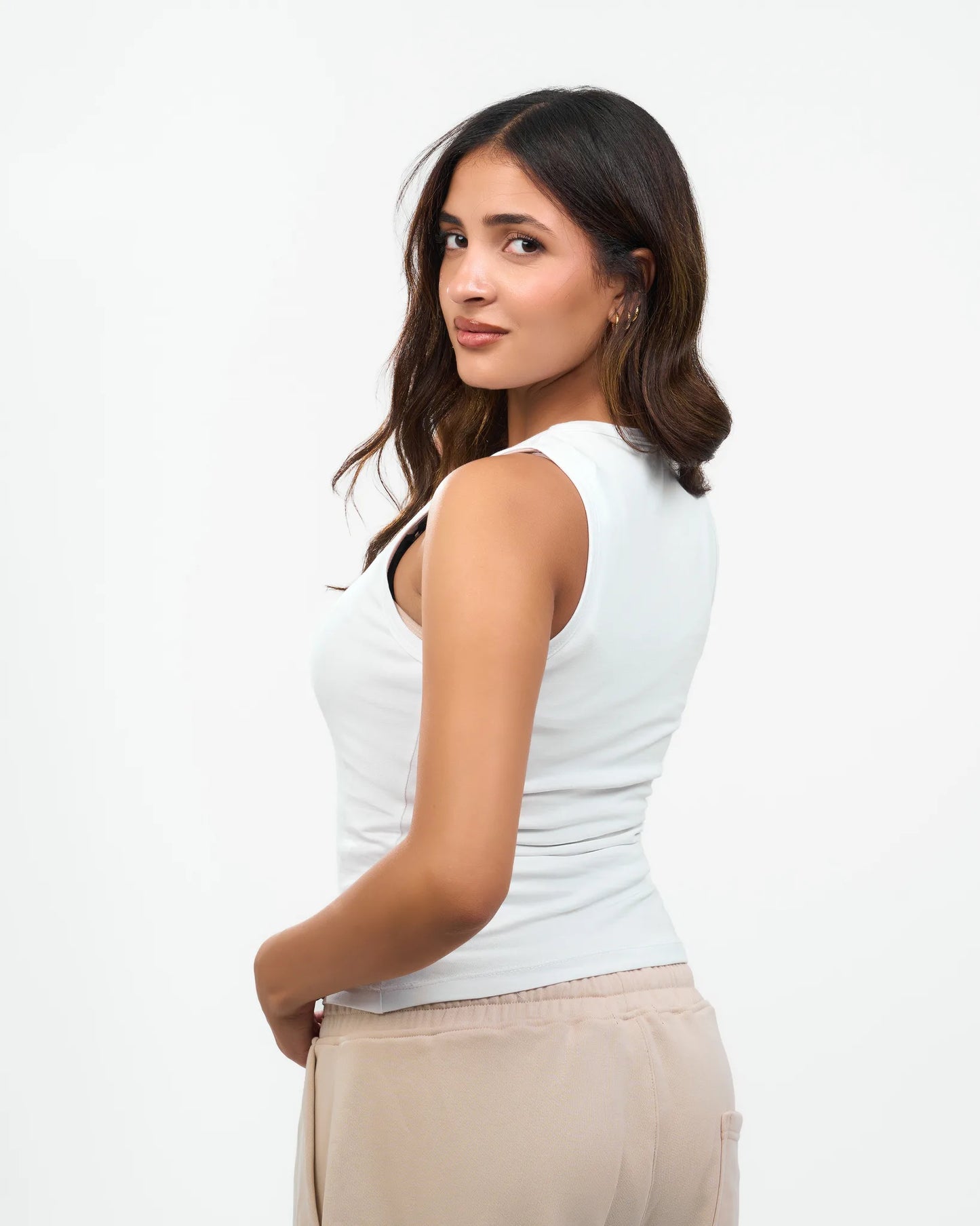 Off White Sleeveless Top