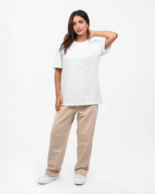 White Oversized Crew-Neck T-Shirt