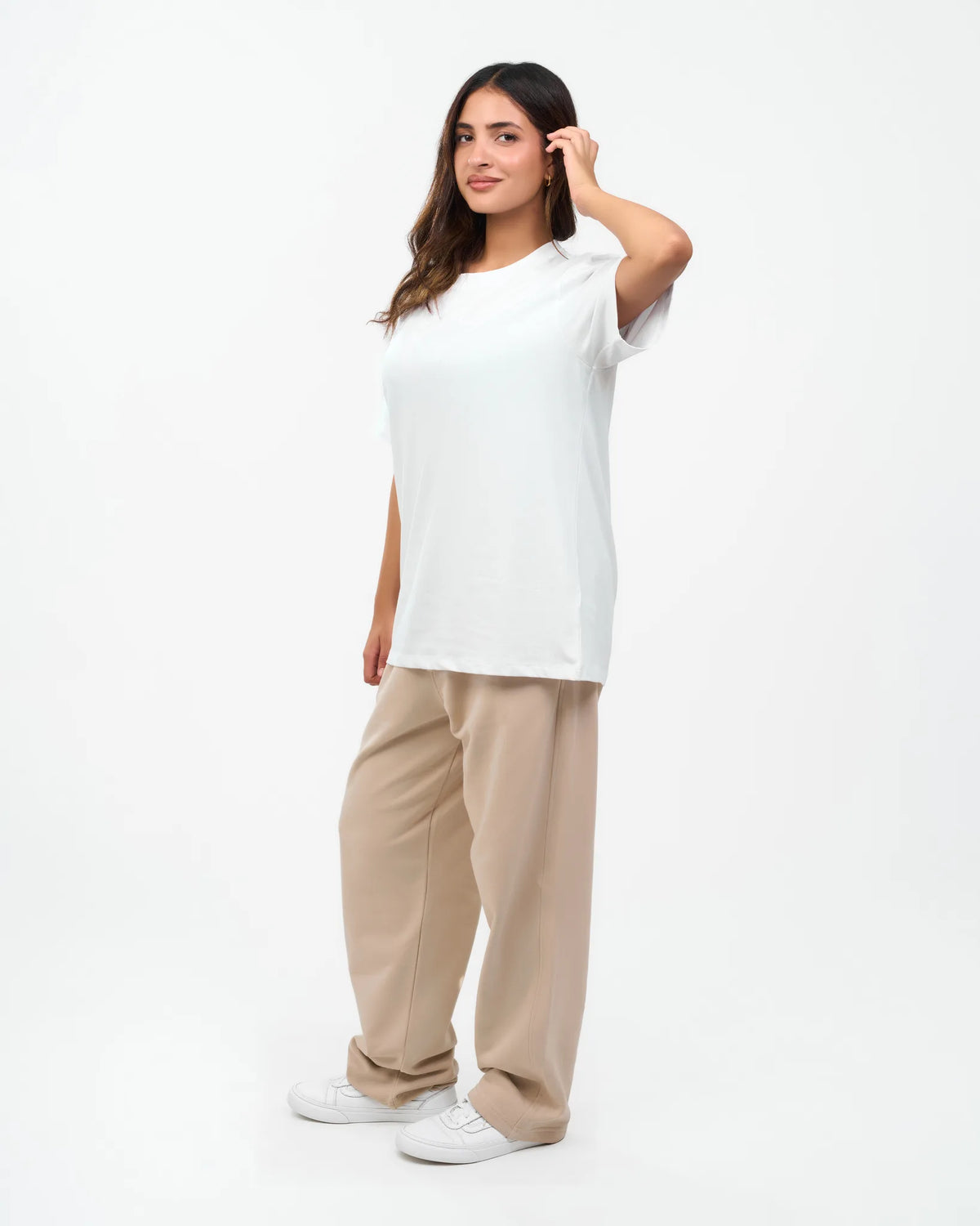 White Oversized Crew-Neck T-Shirt