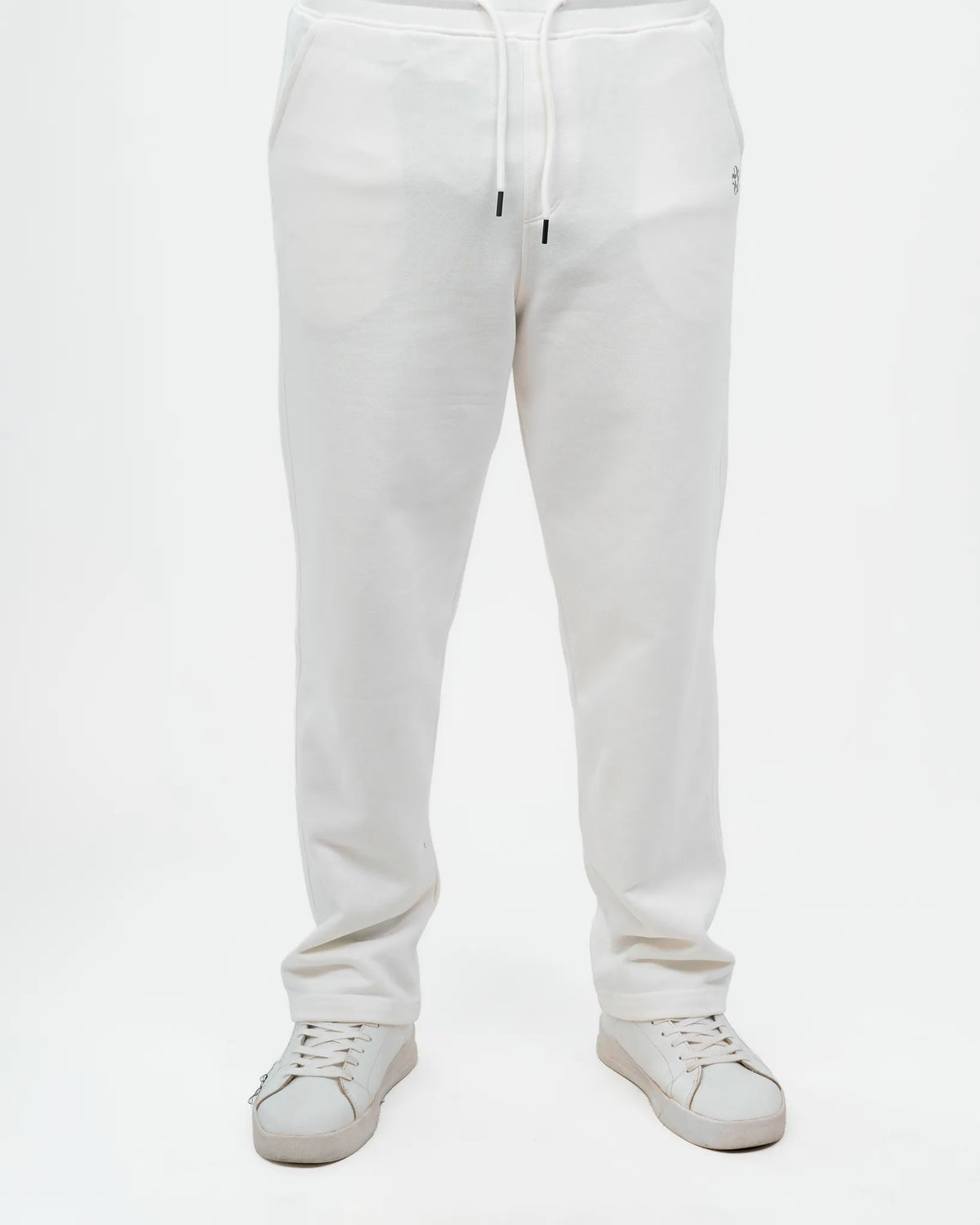 White Tapered Jogger Pants