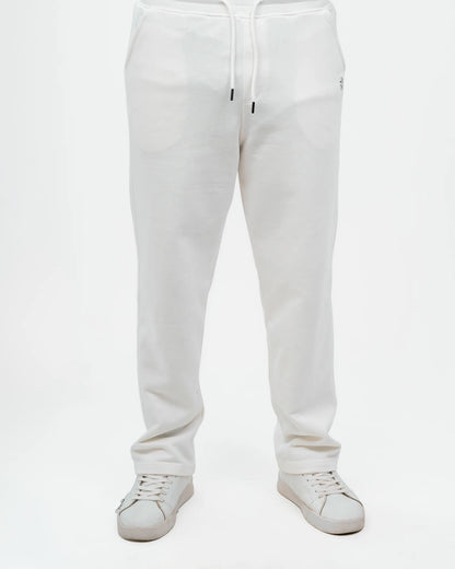 White Tapered Jogger Pants