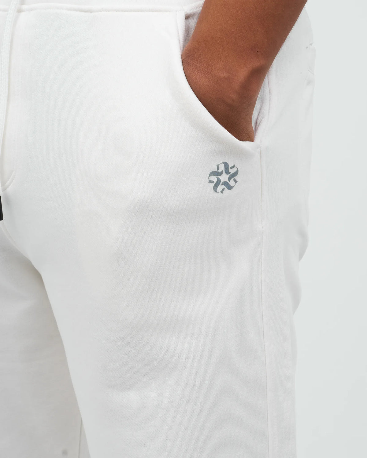 White Tapered Jogger Pants