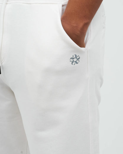 White Tapered Jogger Pants